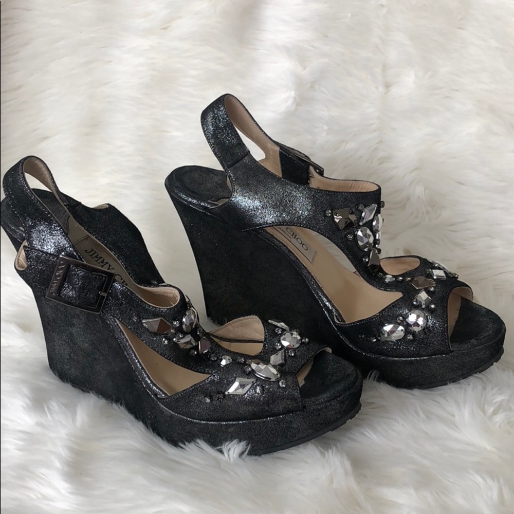 Jimmy Choo jeweled wedged
